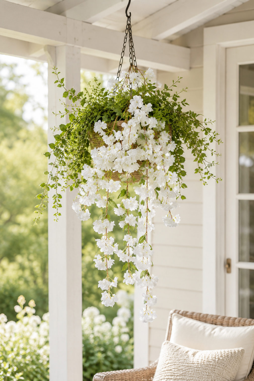 39.5" Silk Cherry Blossom Bush White