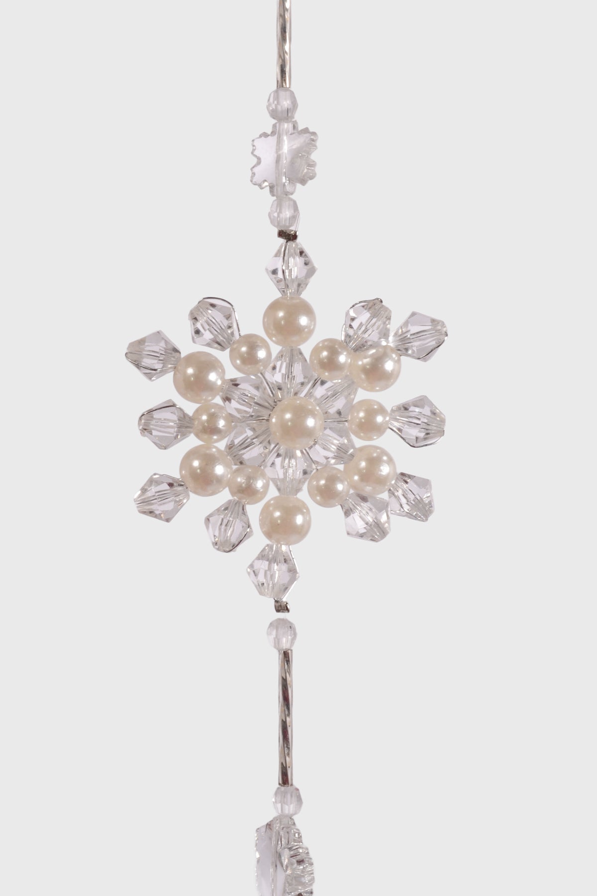 14" Pearls Beads Hanging Balls/Snowflakes Ivory