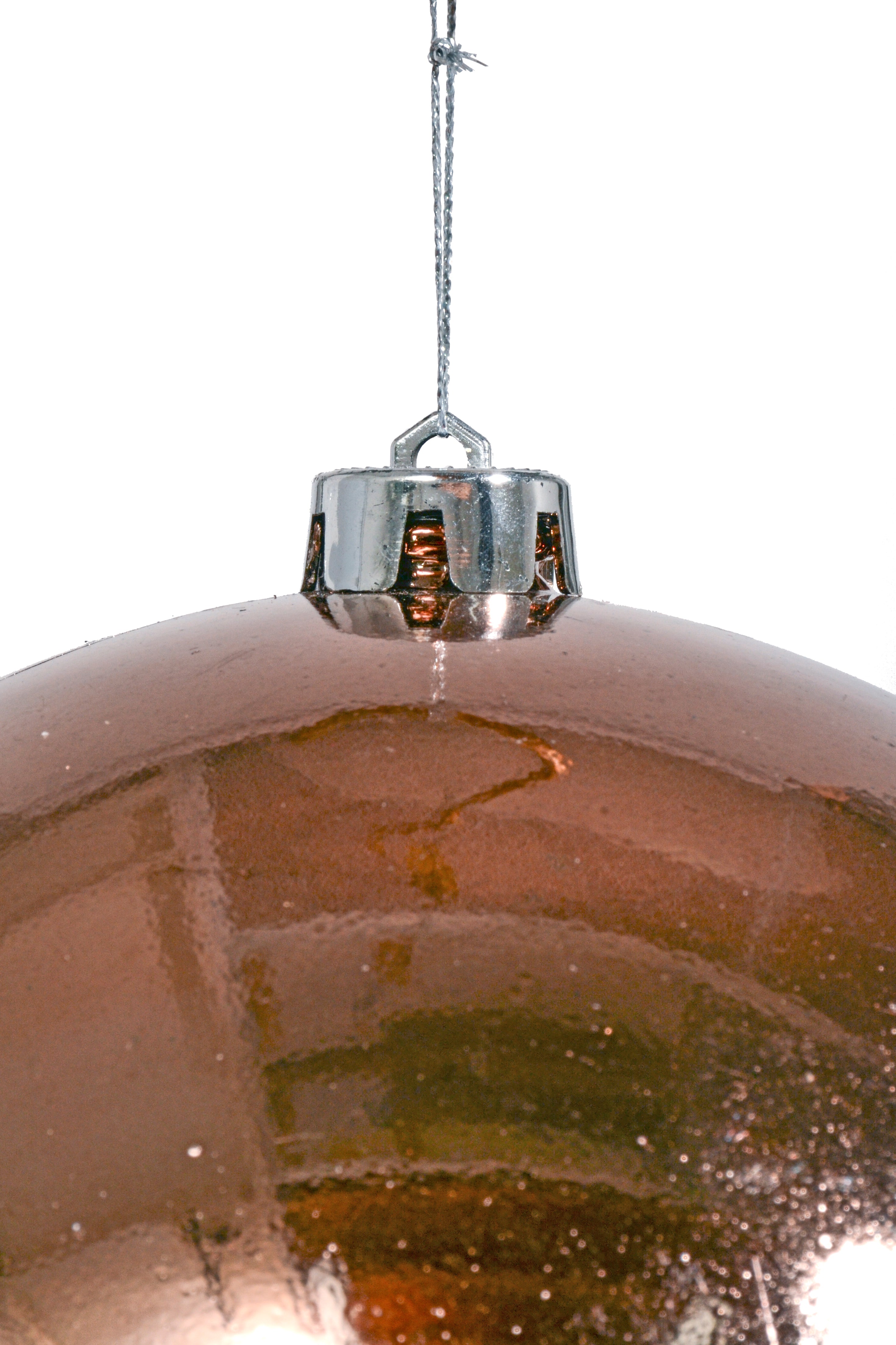 200Mm Shiny Plastic Ball Ornament Champagne