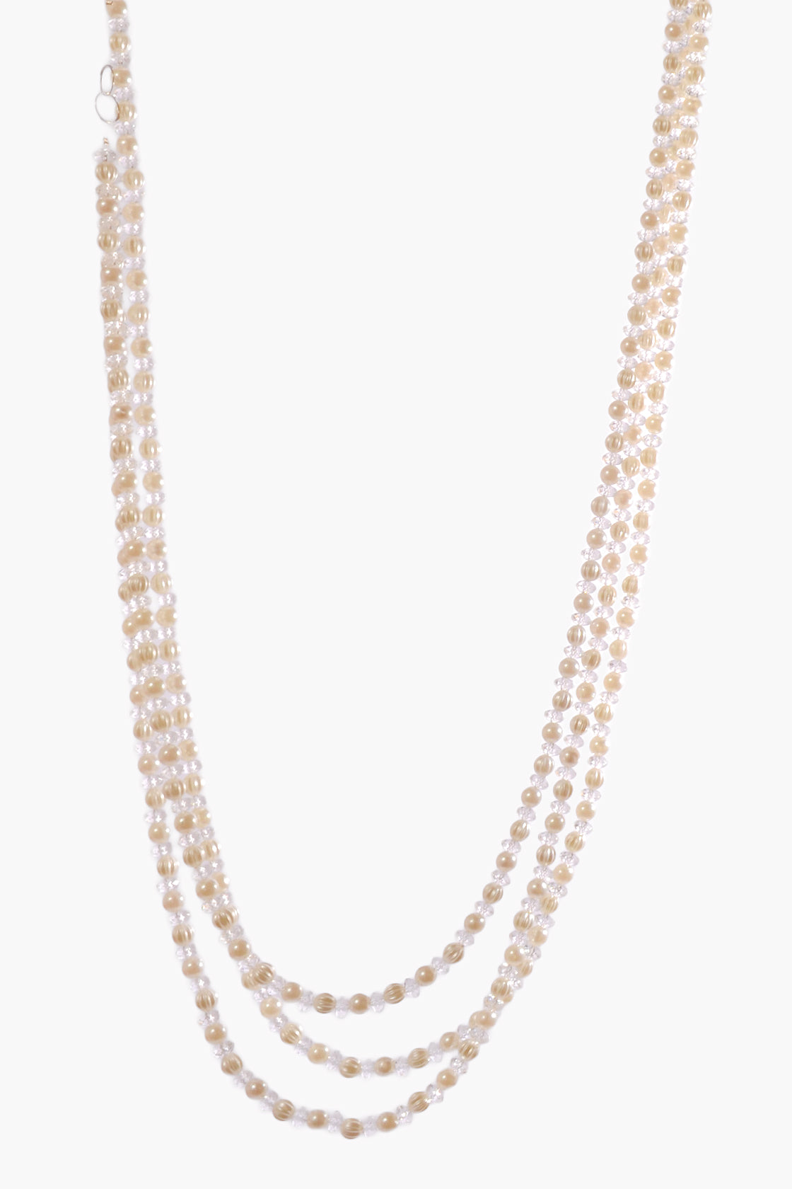 48" Pearl/Bead String Ivory/Clear