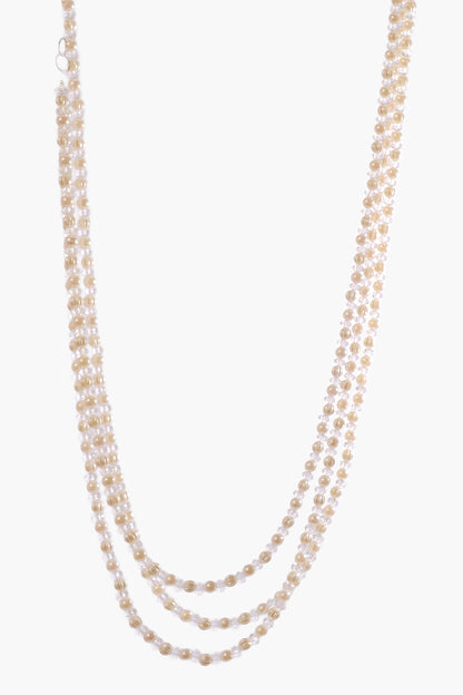 48" Pearl/Bead String Ivory/Clear