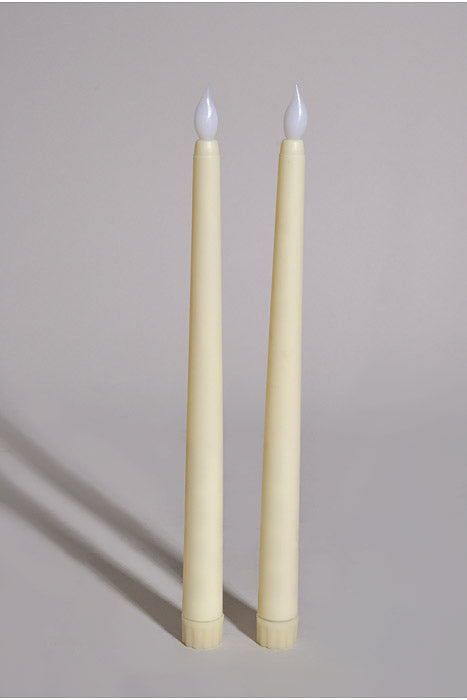 11" Led Flickering Taper Candle Ivory Pkg/2