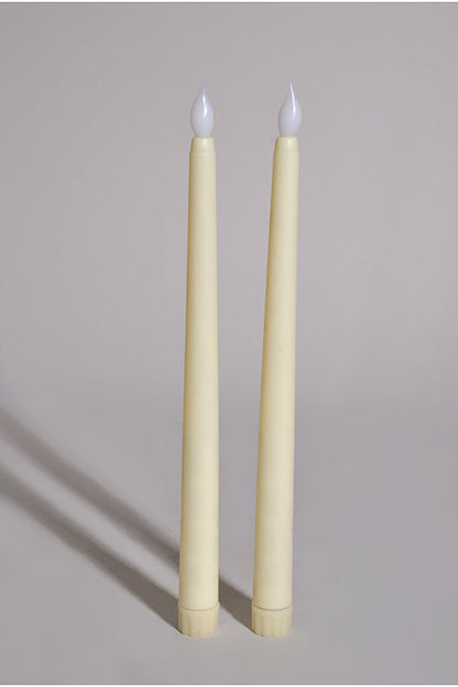11" Led Flickering Taper Candle Ivory Pkg/2