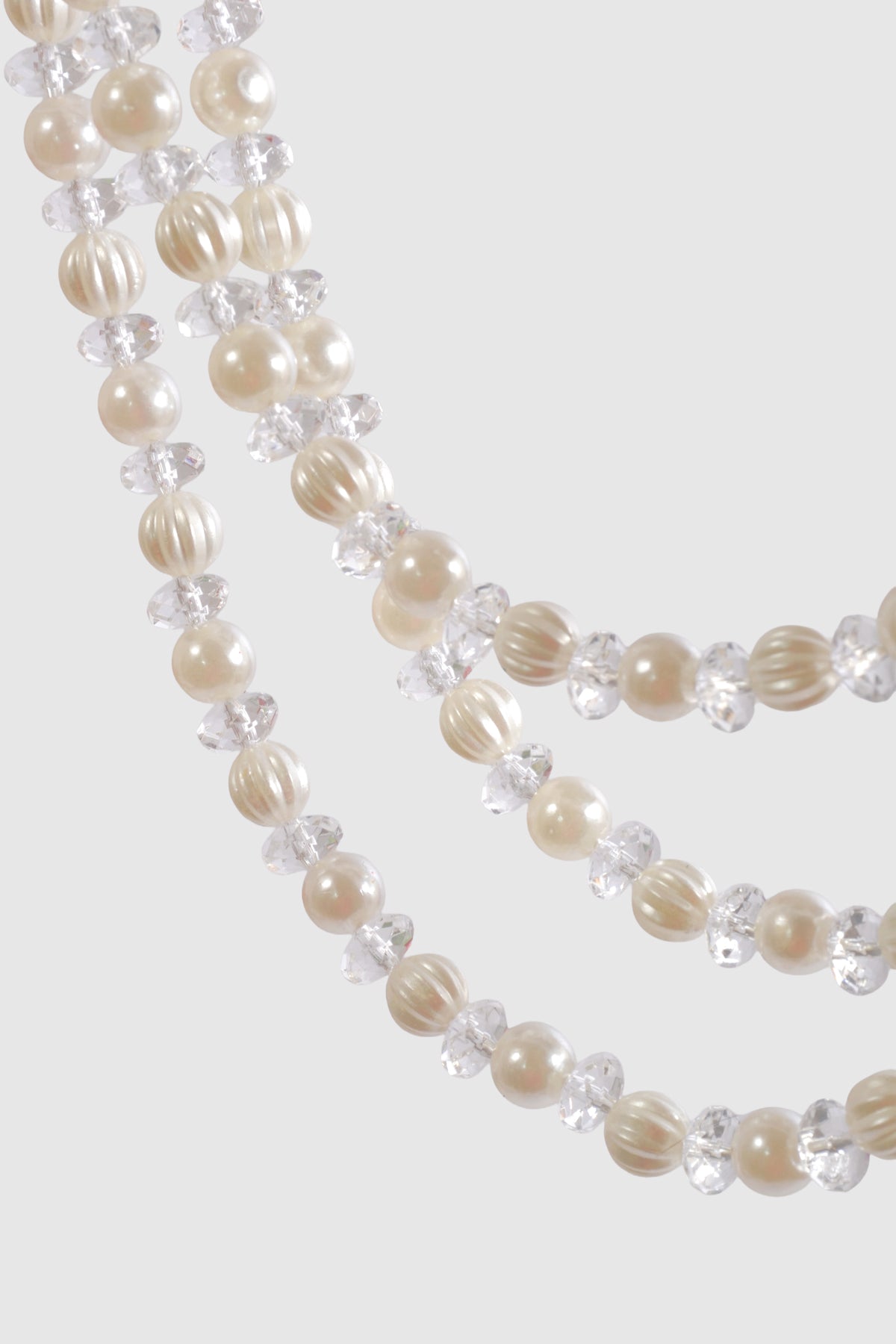 48" Pearl/Bead String Ivory/Clear