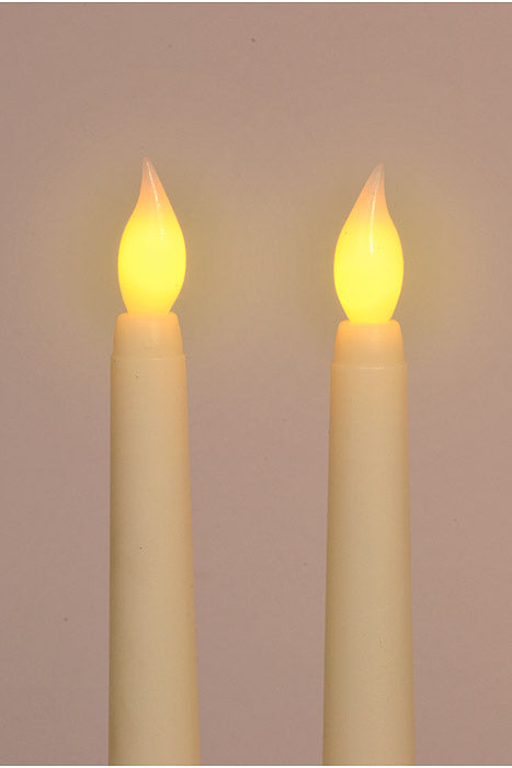 11" Led Flickering Taper Candle Ivory Pkg/2