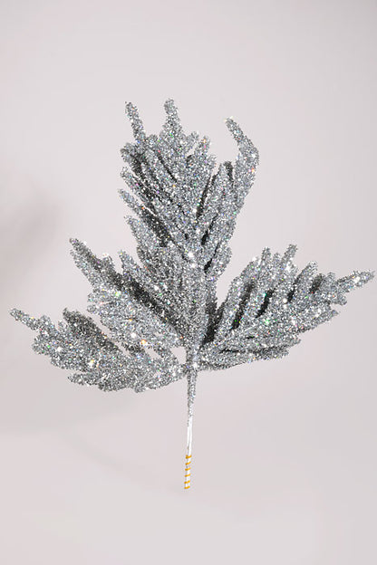 20 Glitter Fir Spray Silver Pkg/4