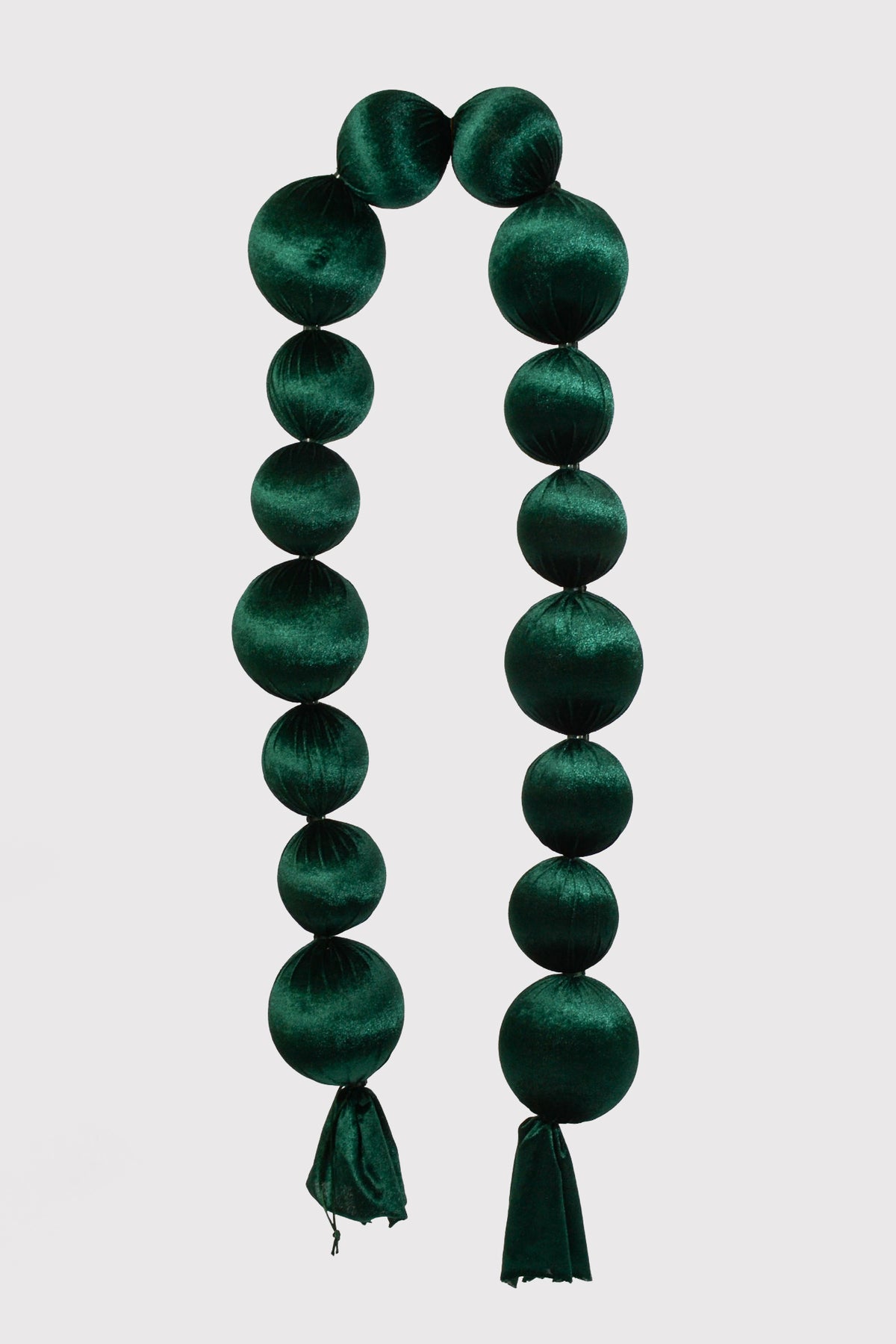 6.5Ft  Velvet Balls Garland Green
