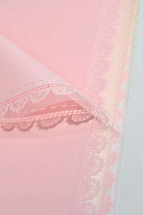 22.5" Flower Cellophane Wrap Paper Pink Pkg/20