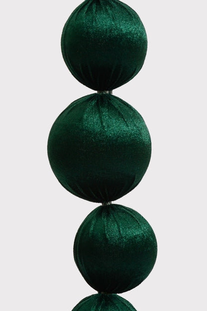 6.5Ft  Velvet Balls Garland Green