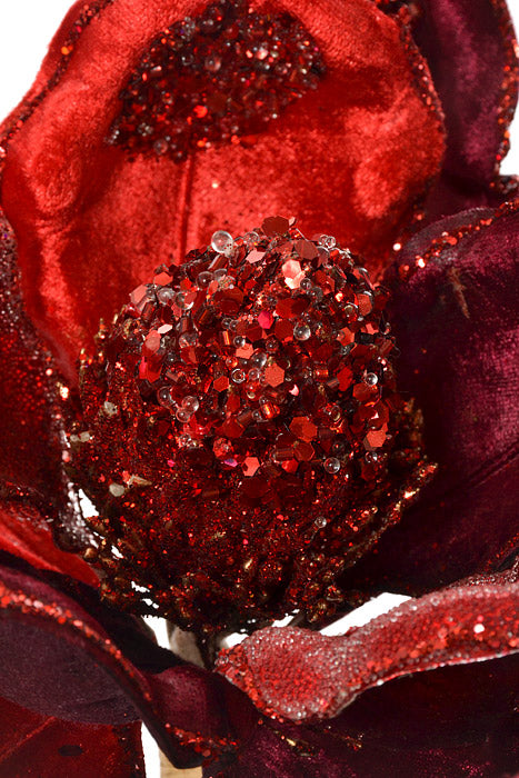18" Magnolia Lux Jewel Glitter Pick Red/Burgundy