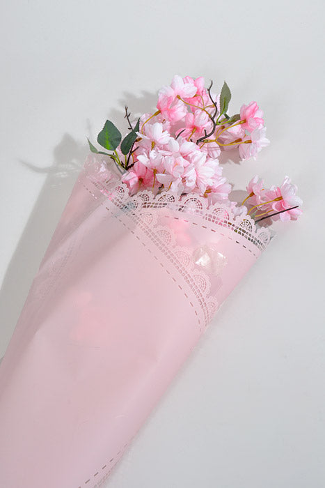 22.5" Flower Cellophane Wrap Paper Pink Pkg/20