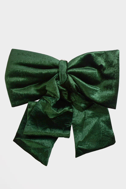 50" X 30" Velvet Bowknot Dark Green