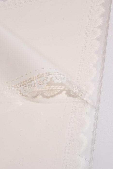 22.5" Flower Cellophane Wrap Paper White Pkg/20