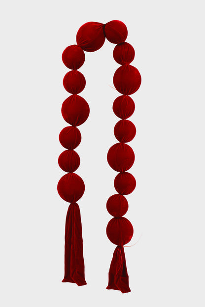 6.5Ft  Velvet Balls Garland Burgundy