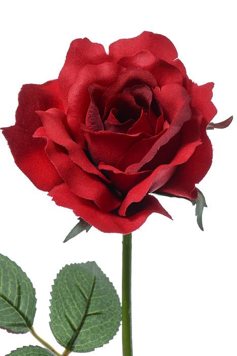 22.5" Silk Medium Rose Spray Red