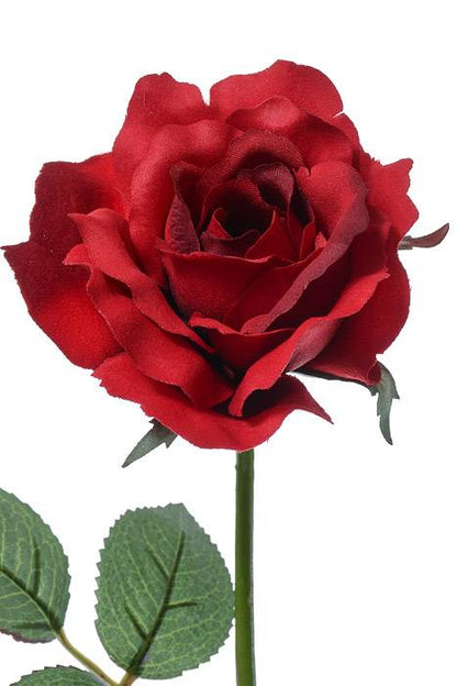 22.5" Silk Medium Rose Spray Red