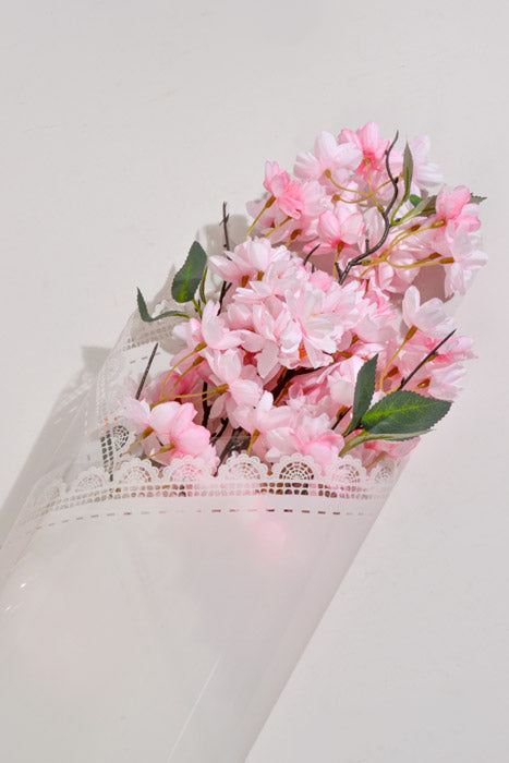 22.5" Flower Cellophane Wrap Paper White Pkg/20