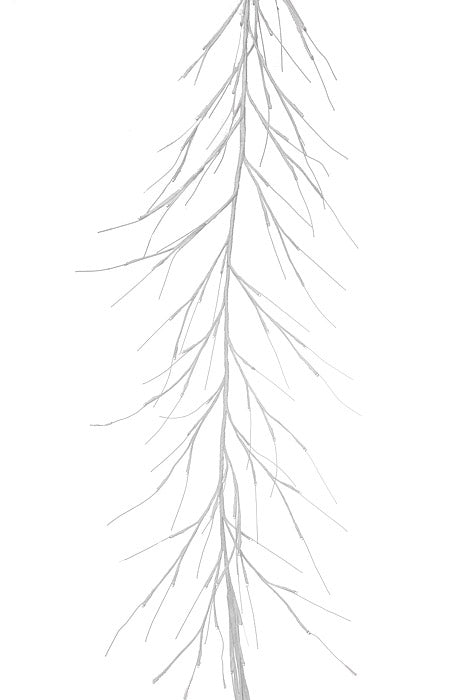 7Ft Faux Twig Garland With Led Lights White