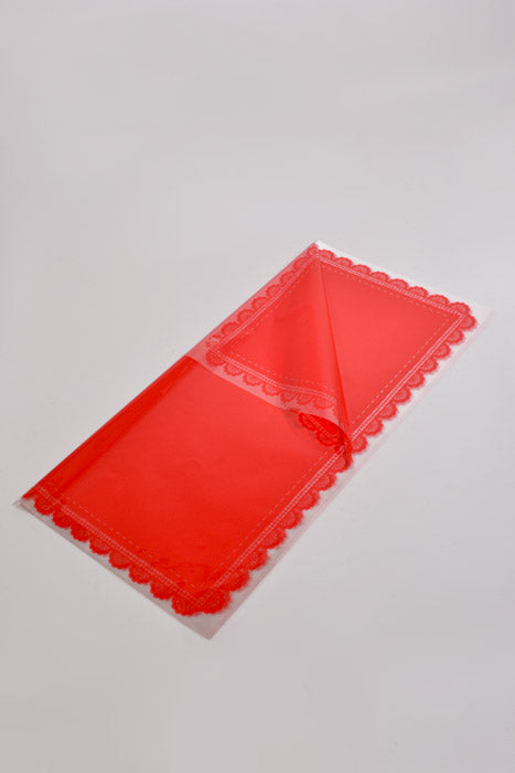 22.5" Flower Cellophane Wrap Paper Red Pkg/20