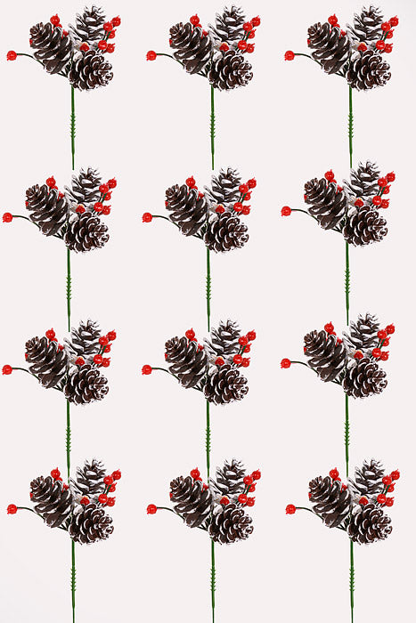 7.5" Plastic Cone Berry Pick Brown/Red Pkg/12