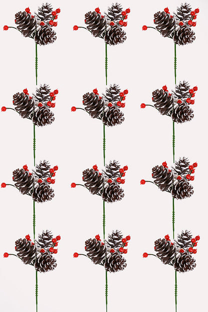 7.5" Plastic Cone Berry Pick Brown/Red Pkg/12