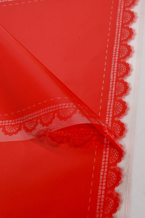 22.5" Flower Cellophane Wrap Paper Red Pkg/20