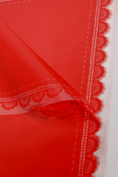 22.5" Flower Cellophane Wrap Paper Red Pkg/20