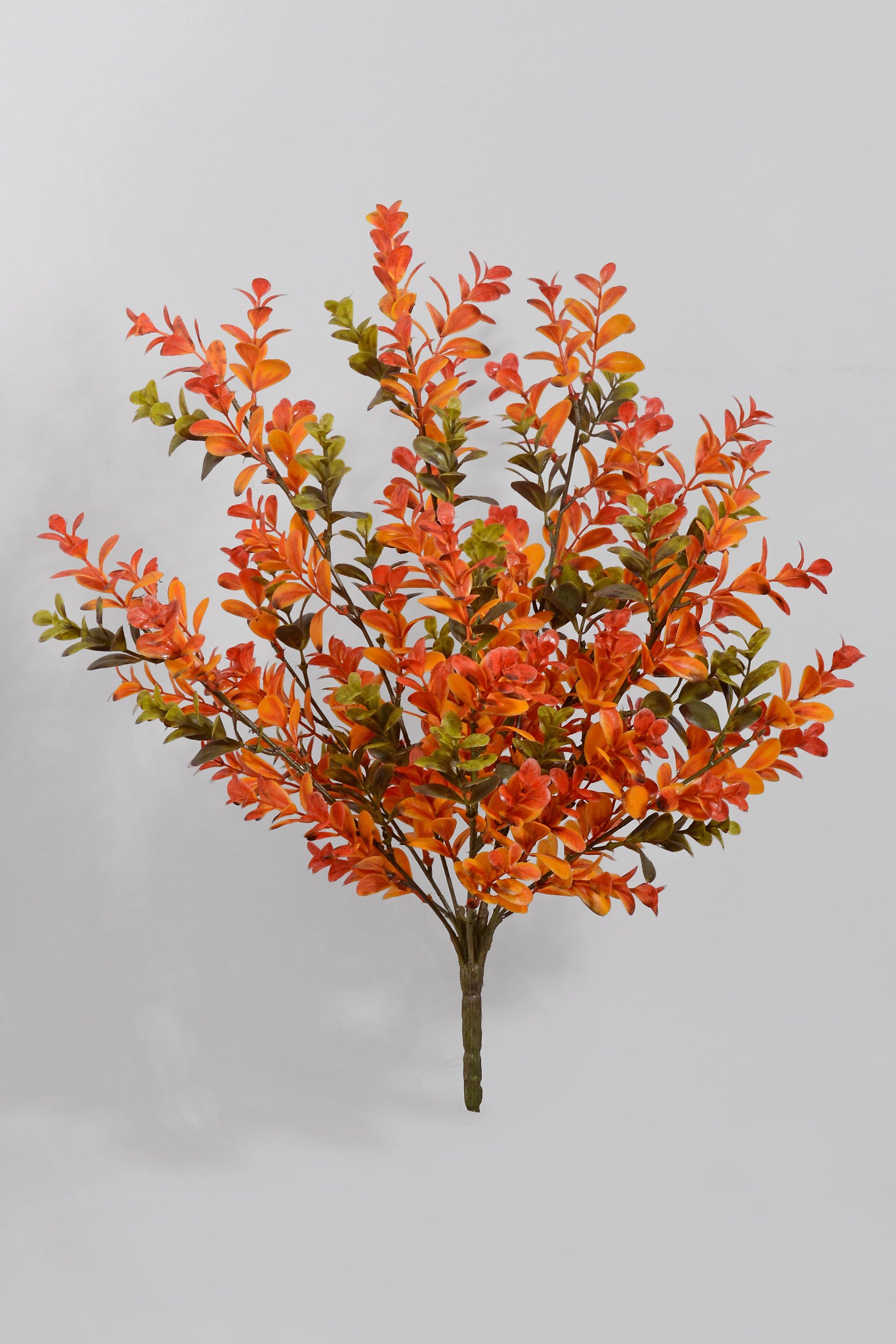 19" Artificial Boxwood Bush Green/Orange