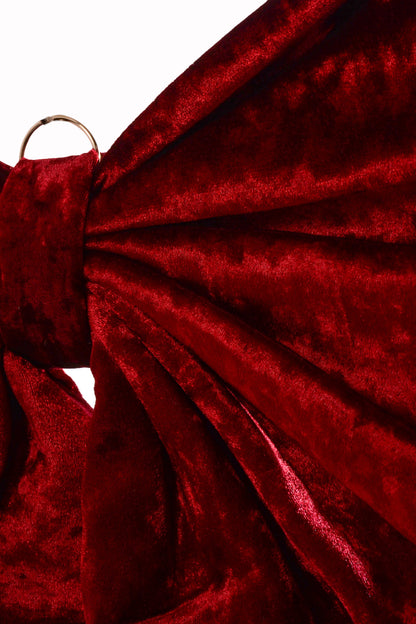 11.5" X 20" Velvet Bowknot Burgundy