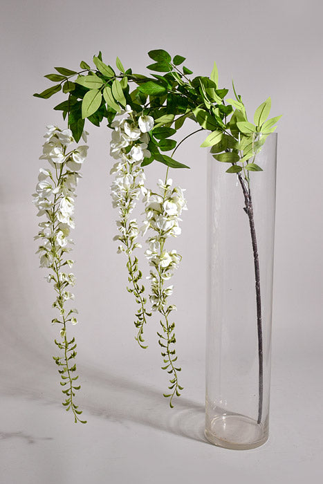 69" Silk Wisteria Hanging Spray White