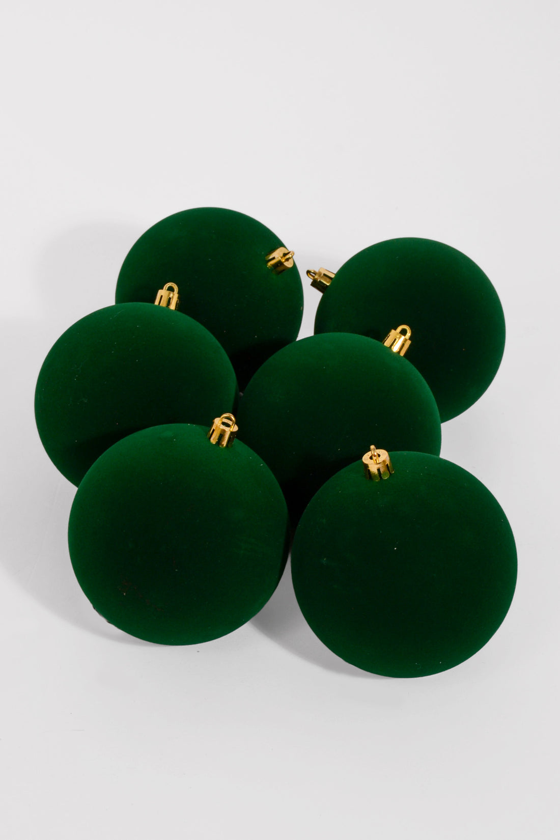 4" Velvet Ball Ornament Green Box/6