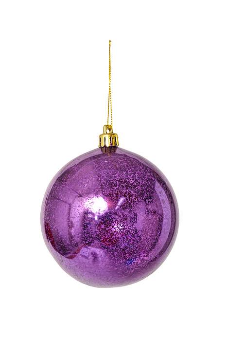 100mm Plastic Mercury Ball Ornament Plum Pkg/4