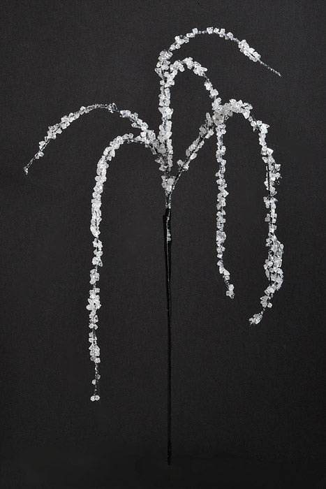 37" Hanging Iced Spray Clear