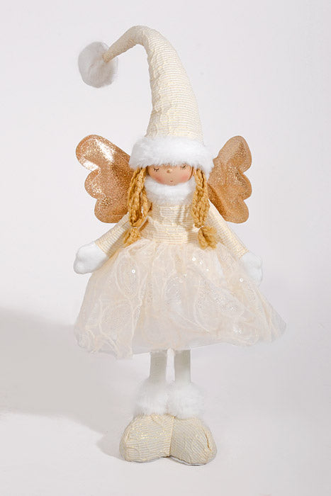 21" Standing Angel With Light Ivory
