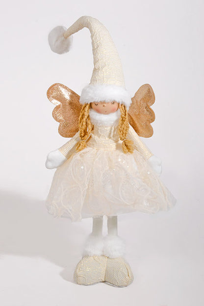 21" Standing Angel With Light Ivory