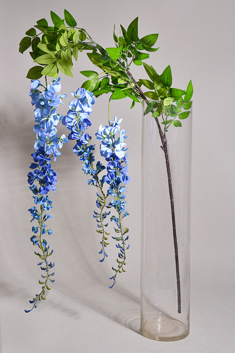 69" Silk Wisteria Hanging Spray Blue