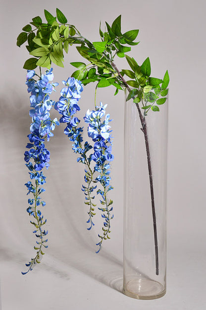 69" Silk Wisteria Hanging Spray Blue