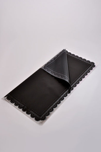 22.5" Flower Cellophane Wrap Paper Black Pkg/20