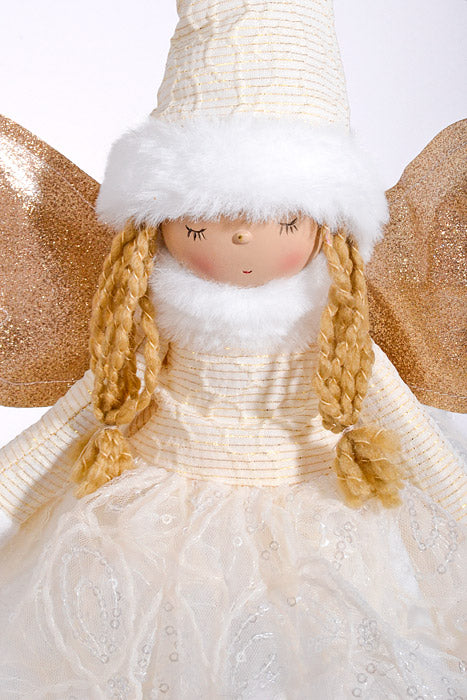 21" Standing Angel With Light Ivory