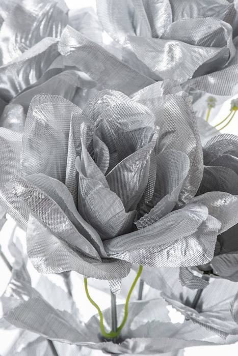 16" Printing Rose Bush Silver