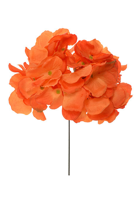 9" Silk Hydrangea Pick (Orange)