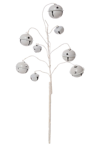 14" Jingle Bell Spray (White)