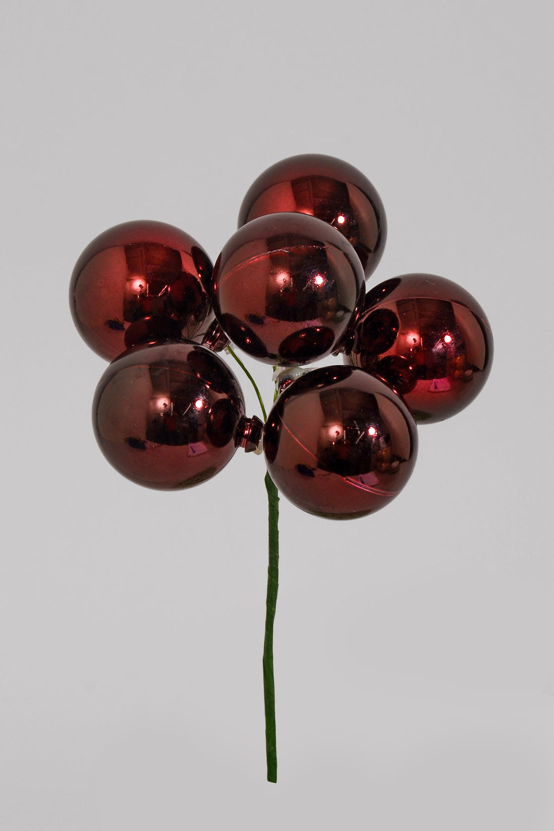 40mm VP Shiny Stemball Burgundy Pkg/6