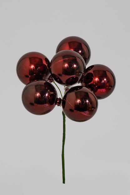 40mm VP Shiny Stemball Burgundy Pkg/6