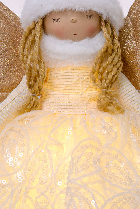 21" Standing Angel With Light Ivory