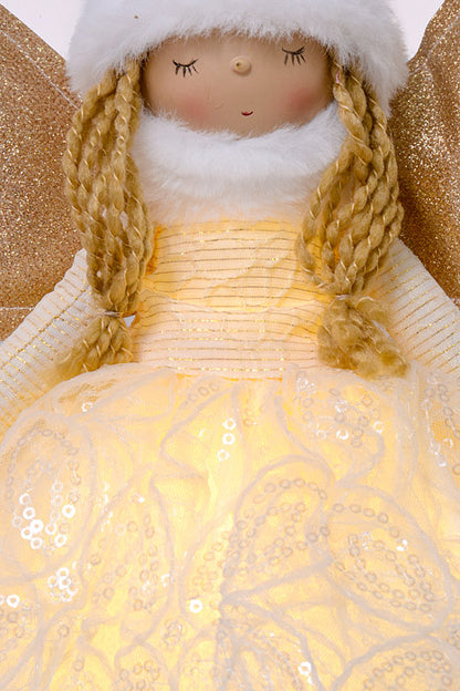 21" Standing Angel With Light Ivory