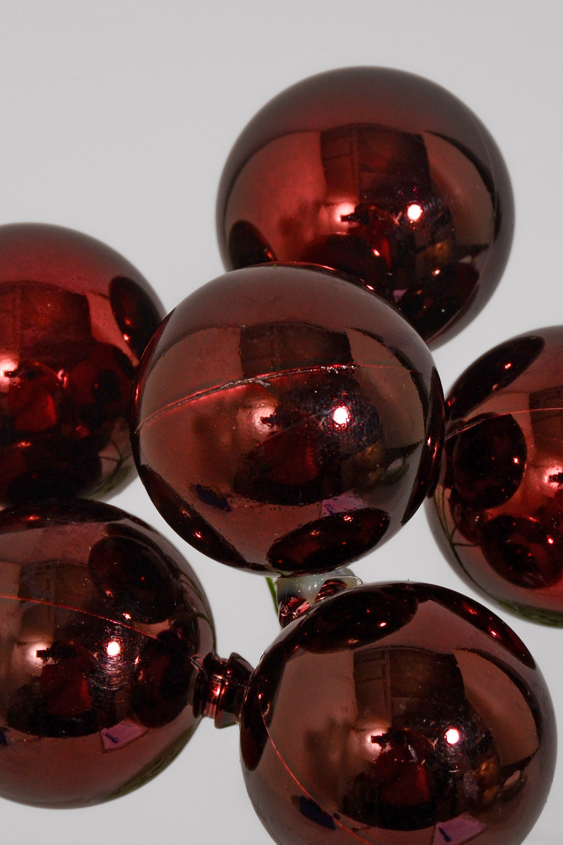 40mm VP Shiny Stemball Burgundy Pkg/6