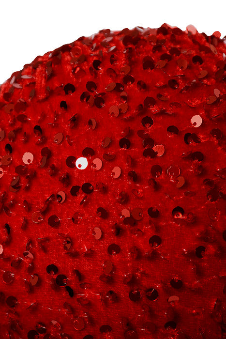 8" Sequin Ball Ornament Red