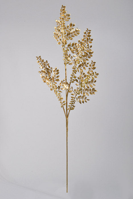 33" Fern Metallic Spray Gold