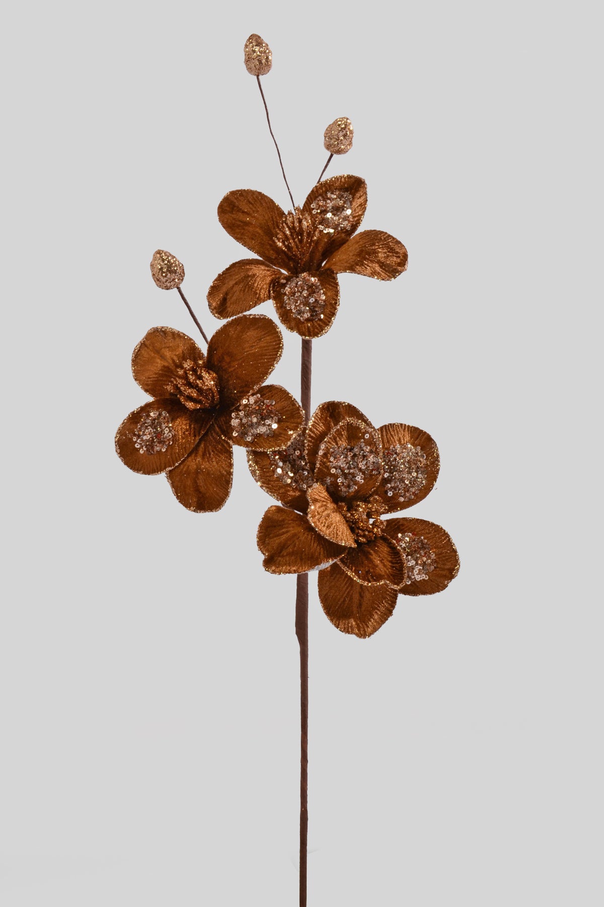 25" Velvet Magnolia Spray Brown
